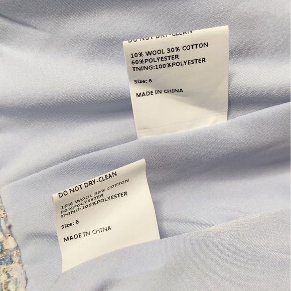 Bundle Blue Tweed Jacket and Mini Skort Skirt Fall Outfit Set Size 6 Medium - Picture 14 of 14